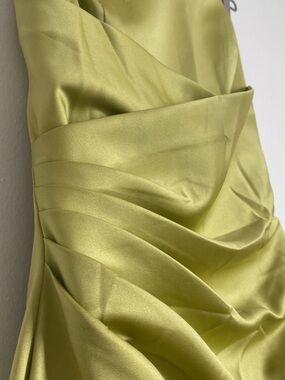 Alfred Angelo Satin Draped Dress in Kiwi